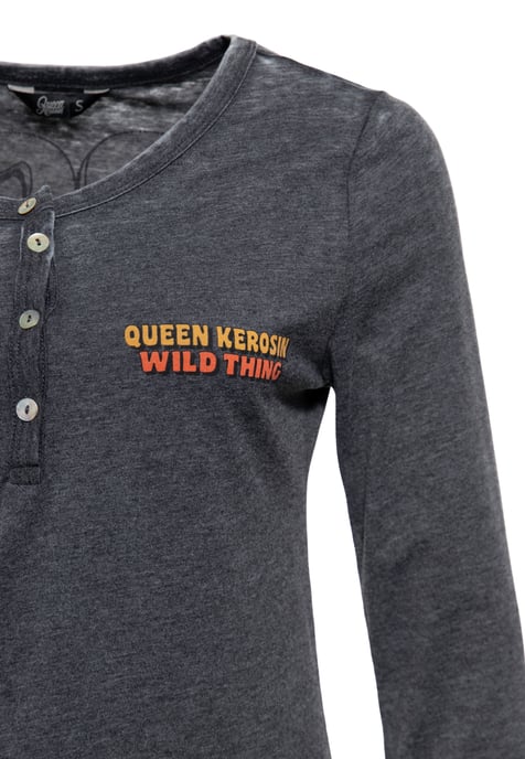 Queen Kerosin Damen Enzym Wash Langarmshirt Rock Your Life - Image 3