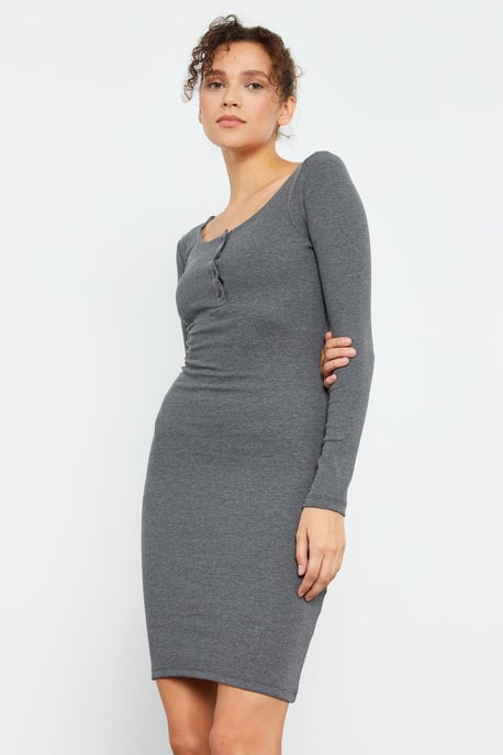 Bodycon Midi-Kleid mit Rundhalsausschnitt - Image 2