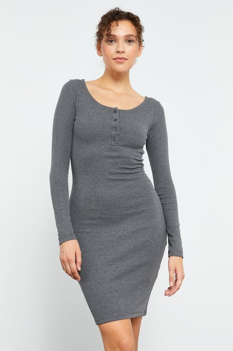 Bodycon Midi-Kleid mit Rundhalsausschnitt - Image 6