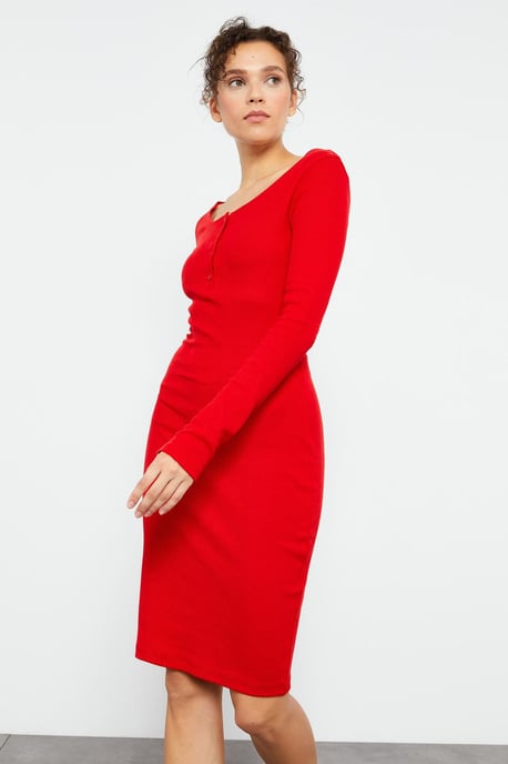 Körperbetontes Midi-Kleid mit Rundhalsausschnitt - Image 2