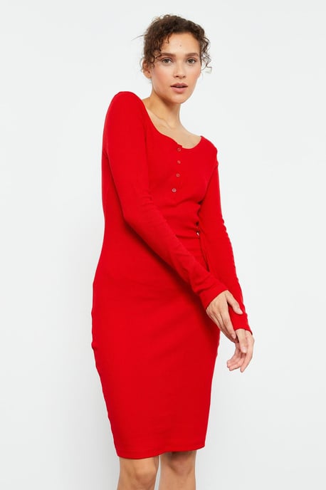 Körperbetontes Midi-Kleid mit Rundhalsausschnitt - Image 4