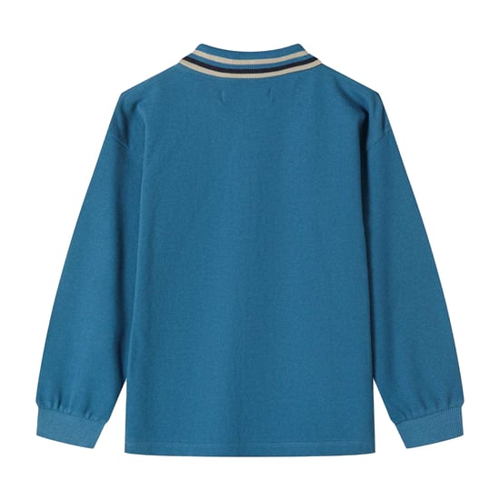Minoti - Poloshirt für Jungen, Kontrastkragen, Langärmlig (2er-Pack) (Dunkelblau) - Image 4