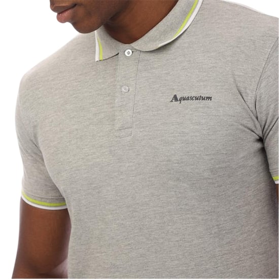 Aquascutum - Poloshirt für Herren, Schmal, kurzärmlig (Grau) - Image 3