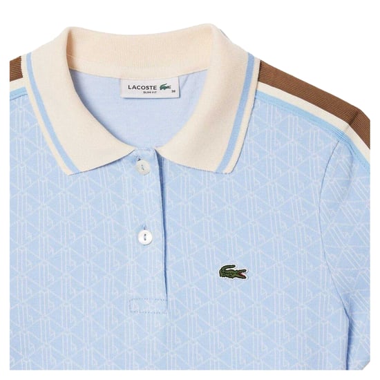 Lacoste - Poloshirt für Damen, Jacquard, Schmal, kurzärmlig (Blau) - Image 3
