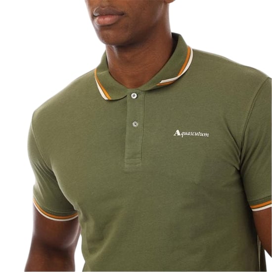 Aquascutum - Poloshirt für Herren, Schmal, kurzärmlig (Grün/Weiß) - Image 3