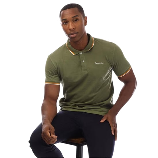 Aquascutum - Poloshirt für Herren, Schmal, kurzärmlig (Grün/Weiß) - Image 4
