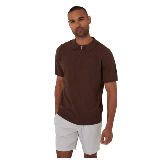 Threadbare - "Whittley" Poloshirt für Herren, kurzärmlig (Walnussbraun) - Image 2