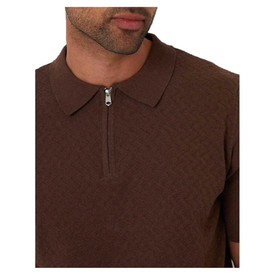 Threadbare - "Whittley" Poloshirt für Herren, kurzärmlig (Walnussbraun) - Image 4