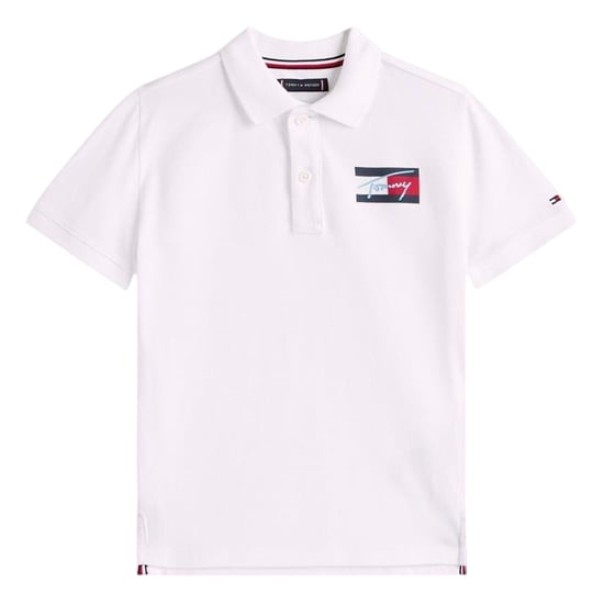 Tommy Hilfiger - "Script Flag" Poloshirt für Kinder, Regulär (Weiß) - Image 1