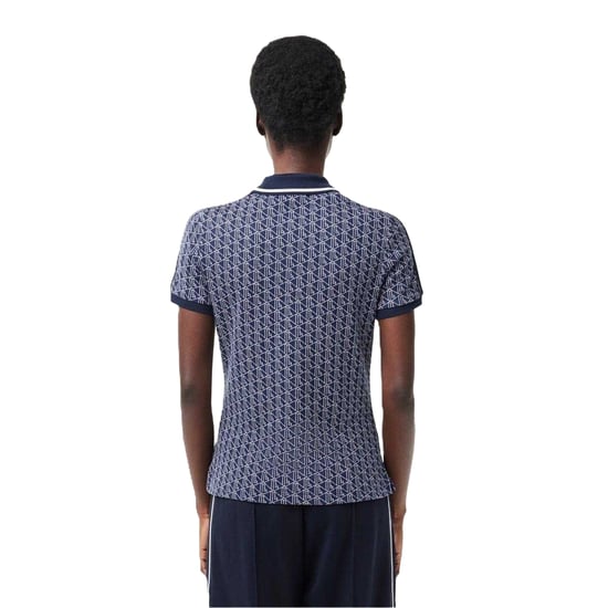 Lacoste - Poloshirt für Damen, Jacquard, Schmal, kurzärmlig (Methyl-Blau) - Image 2