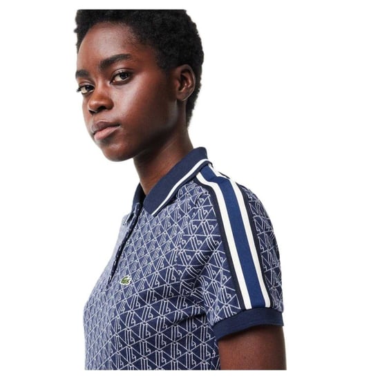 Lacoste - Poloshirt für Damen, Jacquard, Schmal, kurzärmlig (Methyl-Blau) - Image 3