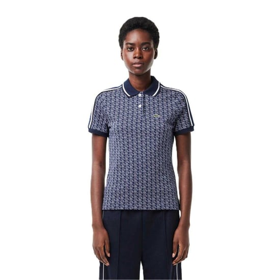 Lacoste - Poloshirt für Damen, Jacquard, Schmal, kurzärmlig (Methyl-Blau) - Image 4