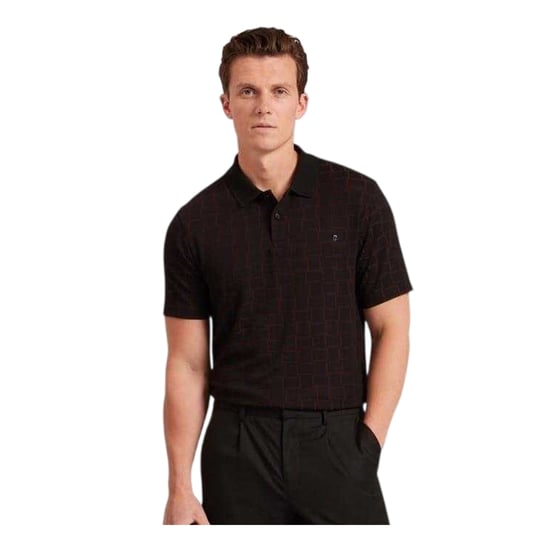 Ted Baker - Poloshirt für Herren, Mit Kragen, Jacquard (Schwarz) - Image 1