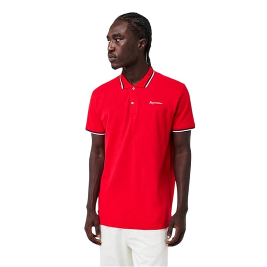 Aquascutum - Poloshirt für Herren, Schmal, kurzärmlig (Rot/Weiß) - Image 3