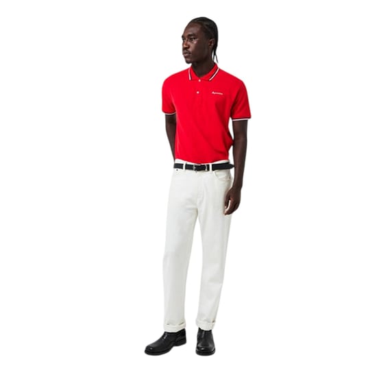 Aquascutum - Poloshirt für Herren, Schmal, kurzärmlig (Rot/Weiß) - Image 4