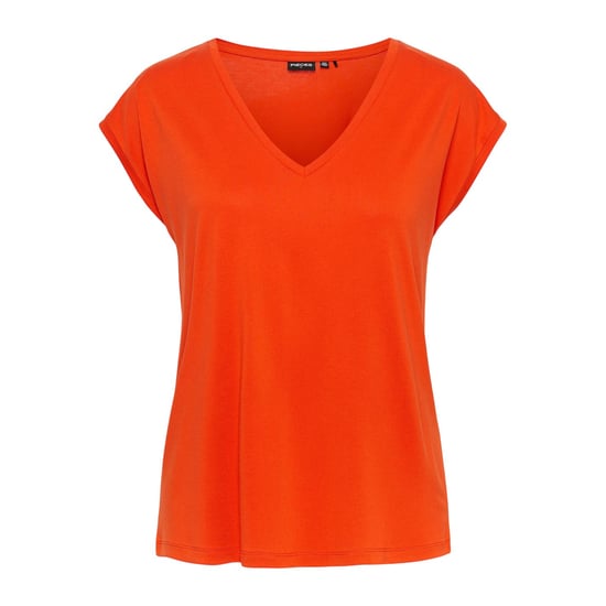 Pieces - "Pckamala" T-Shirt für Damen, V-Ausschnitt, Jerseyware (Mandarinen-Tango) - Image 2