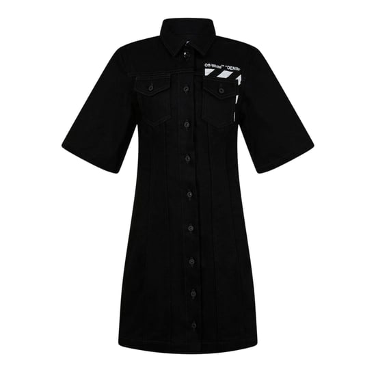 Off White - Hemdblusenkleid für Damen, Denim (Schwarz/Weiß) - Image 1