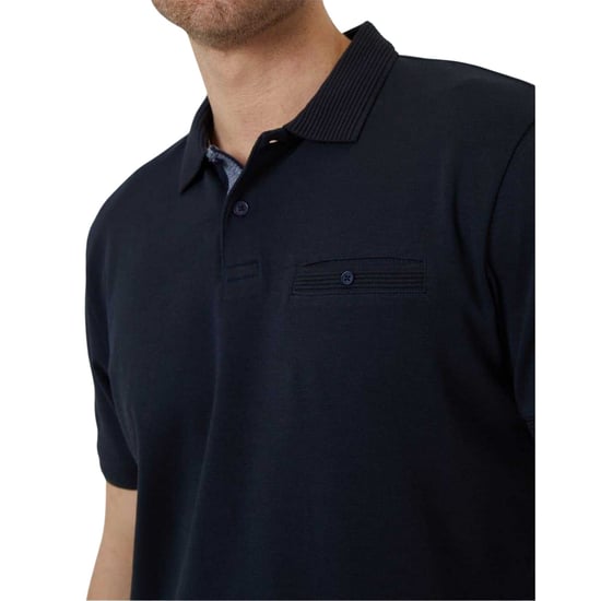 Threadbare - Poloshirt für Herren, Regulär, Gerollte kurze Ärmel (Marine) - Image 3
