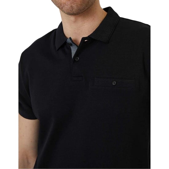 Threadbare - Poloshirt für Herren, Regulär, Gerollte kurze Ärmel (Schwarz) - Image 3