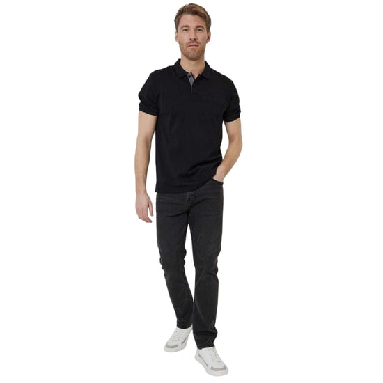 Threadbare - Poloshirt für Herren, Regulär, Gerollte kurze Ärmel (Schwarz) - Image 4