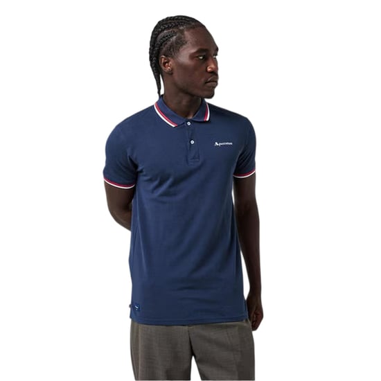 Aquascutum - Poloshirt für Herren, Schmal, kurzärmlig (Marine/Weiß) - Image 2