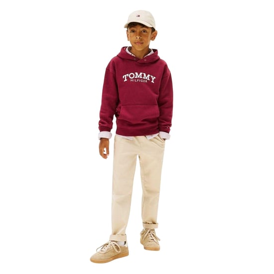 Tommy Hilfiger - Kapuze mit Kordelzug für Kinder, mit Kapuze (Kirschrot) - Image 5