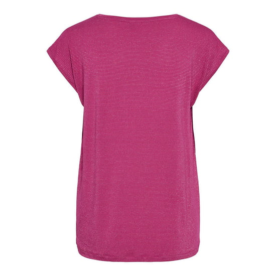 Pieces - T-Shirt für Damen, V-Ausschnitt, Regulär (Fuchsia Rosa) - Image 2