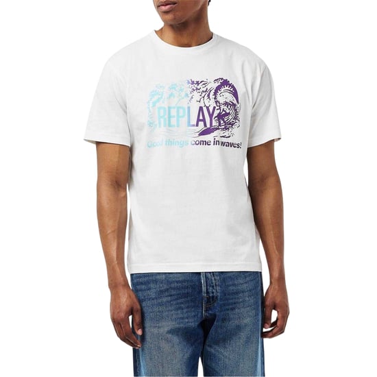 Replay - T-Shirt für Herren, Logo (Weiß) - Image 3