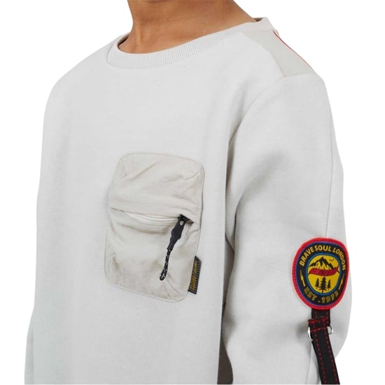 Brave Soul - Sweatshirt für Jungen, Brusttasche (Hellgrau) - Image 3