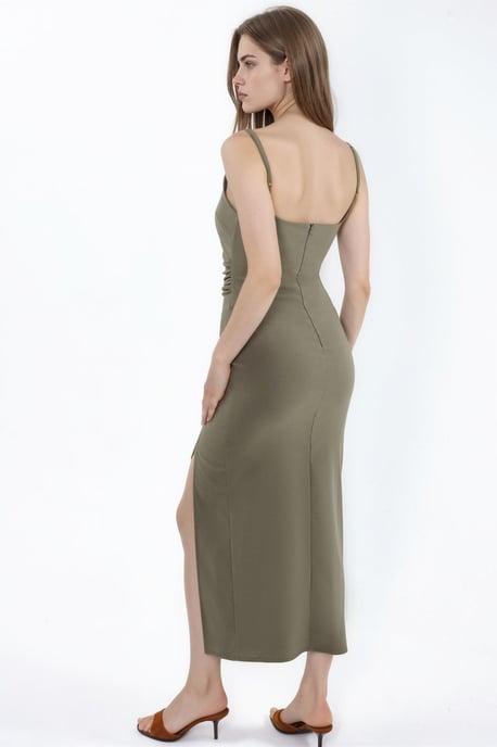 Kleid Midi mit Quadrat-Ausschnitt aus Bengalin - Image 3