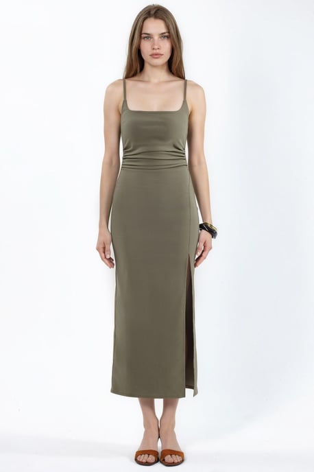 Kleid Midi mit Quadrat-Ausschnitt aus Bengalin - Image 6
