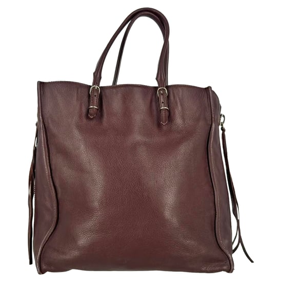 Balenciaga Papier A4 Mini-Tote mit Reißverschluss in burgunderrotem Leder - Image 3