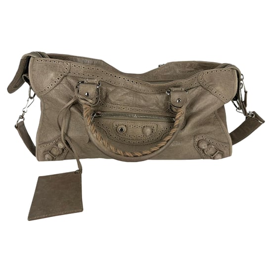 Balenciaga Motocross City Bag aus beigefarbenem Leder - Image 1