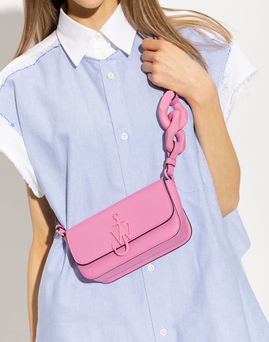 Rosa Leder Schultertasche - Image 5