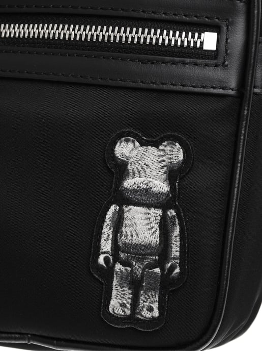 BEARBRICK Umhängetasche aus Nylon mit Lederbesatz in Schwarz - Image 5
