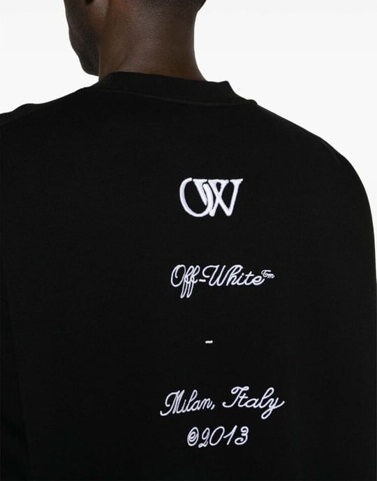 Baumwoll-Sweatshirt mit Rundhalsausschnitt und 23-Logo-Skate-Motiv und Kontrast-Stickerei in Schwarz - Image 5