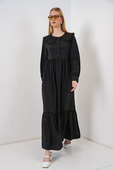 Maxikleid mit Babykragen und Knopfverschluss - Image 5