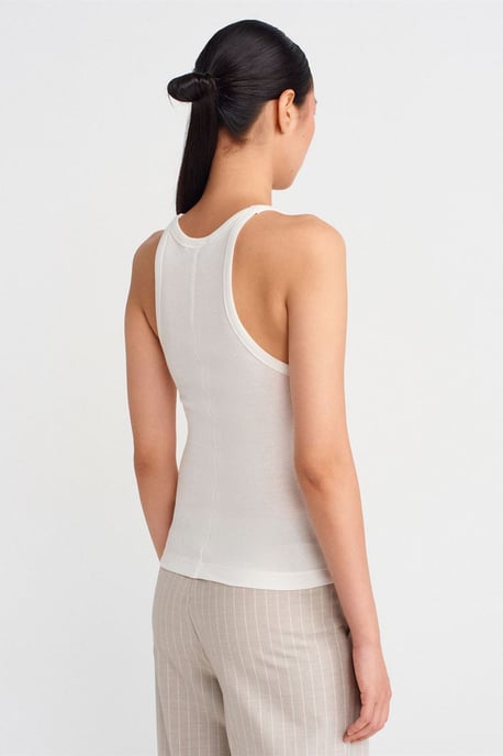 Rippstrick-Baumwoll-Ärmellose Cami-Bluse - Image 2