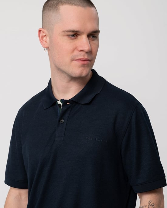 Karty Kurzarm-Polohemd in Marineblau - Image 3