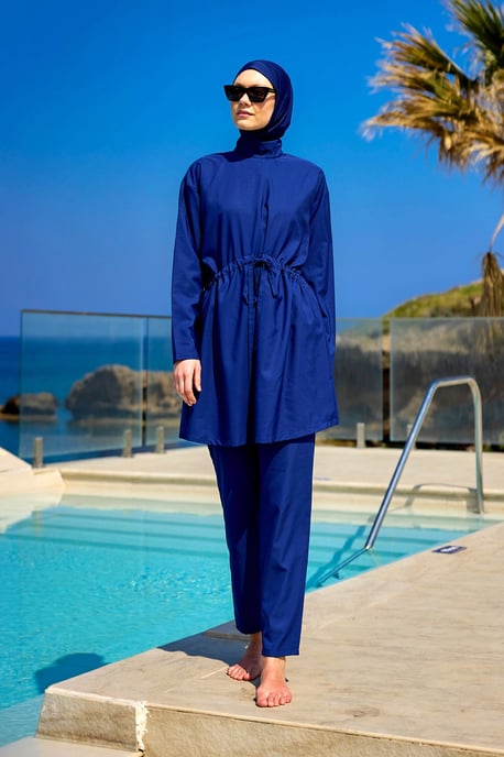 Andalus Full Coverage Burkini-Set mit Rüschen vorne, bunt - Image 1