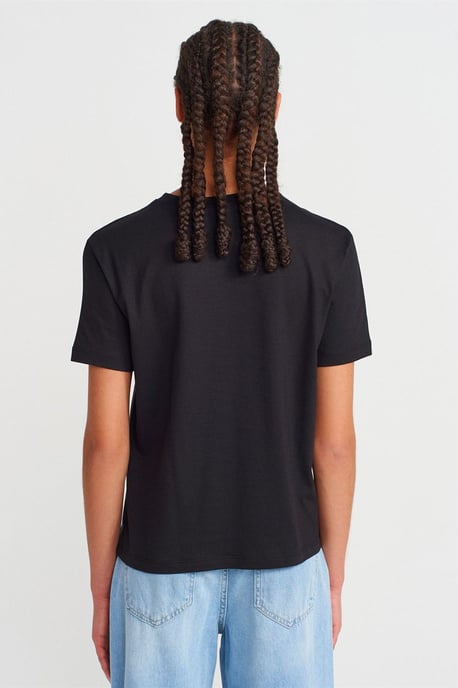 Damen Baumwoll-Modal Rundhalsausschnitt T-Shirt - Image 2