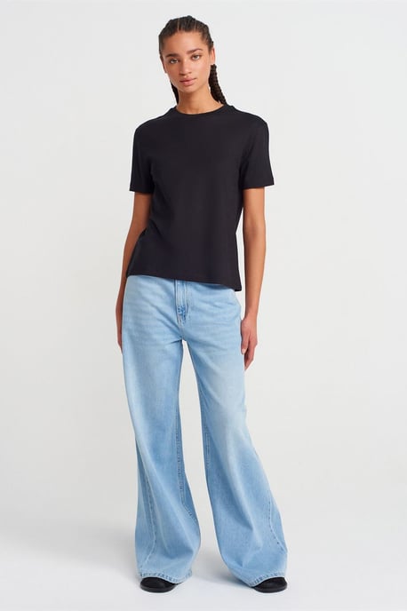Damen Baumwoll-Modal Rundhalsausschnitt T-Shirt - Image 4