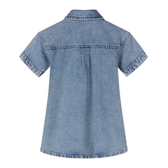 Minoti - Kleid für Mädchen, Mit Kragen, Denim, kurzärmlig (Blau) - Image 3