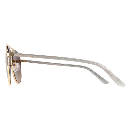 Calvin Klein CK21306S 717 glänzende Sonnenbrille in Gold und Grau mit Farbverlauf - Image 3