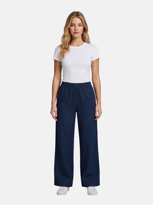 U.S. Polo Assn. Damen Leinenmix Hose mit elastischem Bund - Image 3
