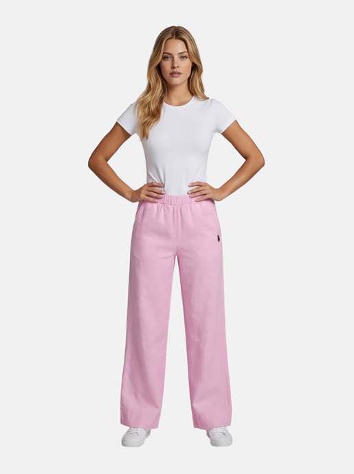 U.S. Polo Assn. Damen Leinenmix Hose mit elastischem Bund - Image 3