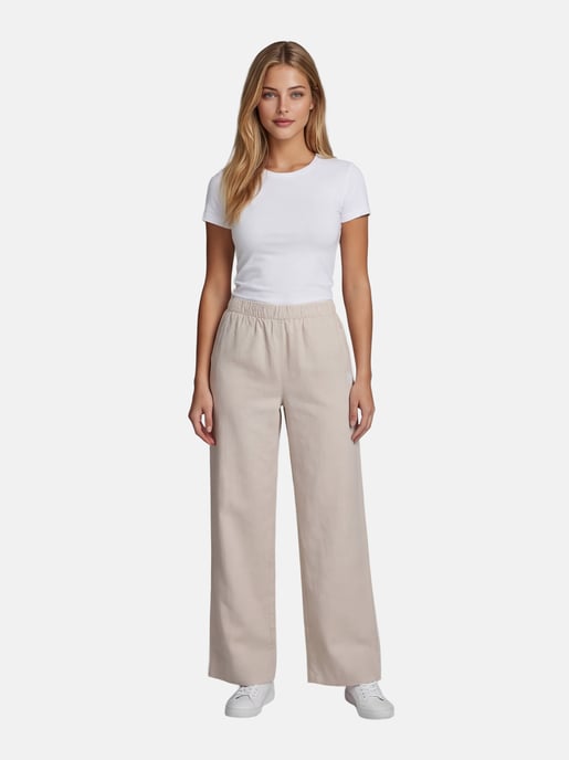U.S. Polo Assn. Damen Leinenmix Hose mit elastischem Bund - Image 3