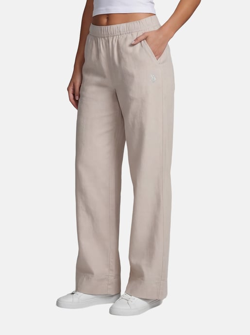 U.S. Polo Assn. Damen Leinenmix Hose mit elastischem Bund - Image 4