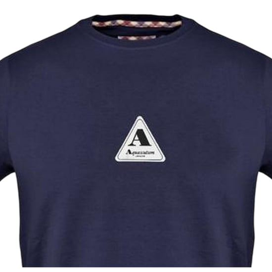 Aquascutum - T-Shirt für Herren, Rundhalsausschnitt, Jersey (Marine) - Image 3
