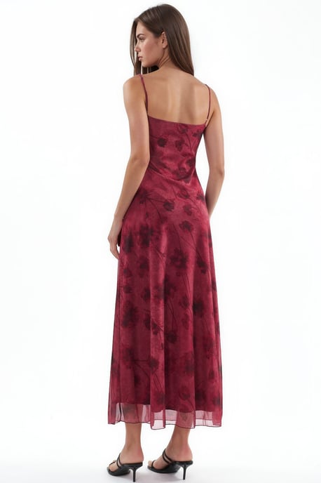 Blumenmuster Tüll Maxikleid - Image 4